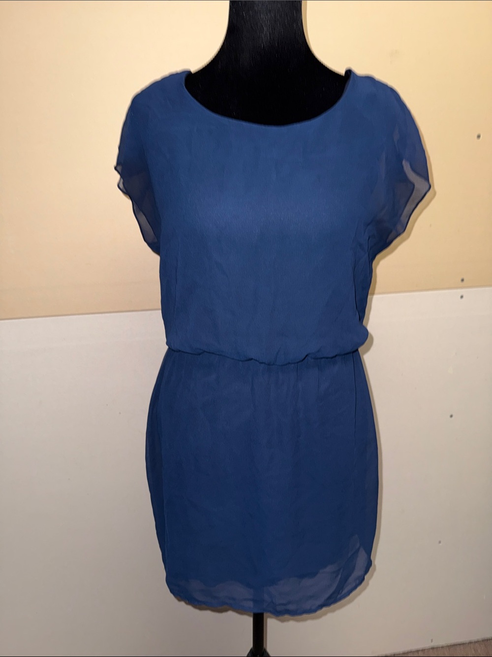 City Triangles Blue Chiffon Mini Dress